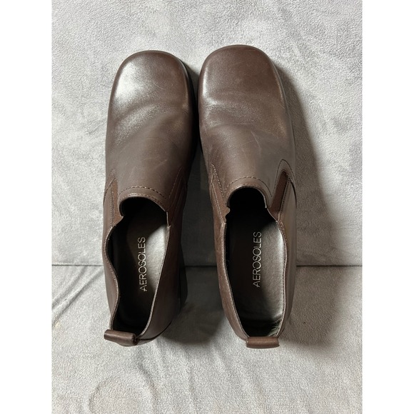 AEROSOLES Shoes - Aerosoles Womens Brown Leather Slip On Loafers Comfort Shoes Size 8